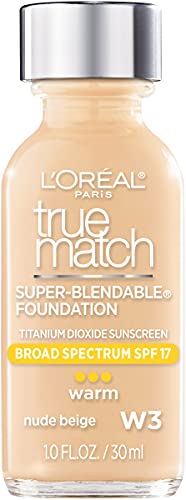 L’Oreal Paris Cosmetics True Match Super-Blendable Foundation Makeup, Nude Beige, 2 Count