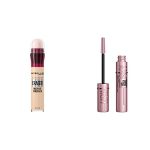 Maybelline Instant Age Rewind Eraser Dark Circles Treatment Multi-Use Concealer, 100, 1 Count & Maybelline Lash Sensational Sky High Washable Mascara Makeup,1 Count